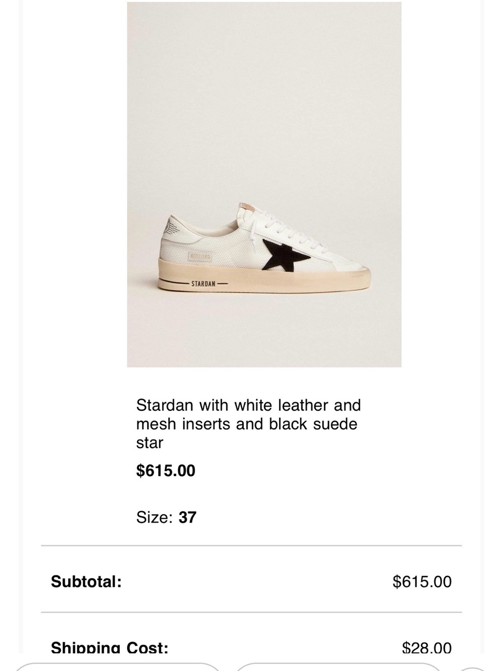 Golden Goose White Leather & Black Star Sneakers